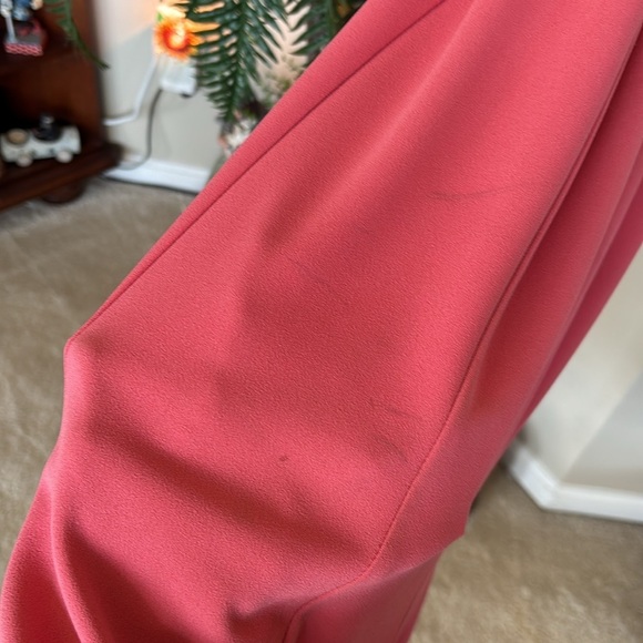 Donna Morgan Coral Tailored Midi Dress Halter Mock Neck Sleeveless Fit & Flare - Picture 15 of 16